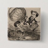 Französische Karikatur eines Balloonisten in Heißl Button (Vorderseite)