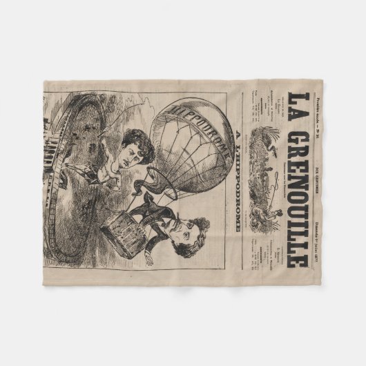 Französische Karikatur eines Balloonisten in Heißl Fleecedecke (Vorderseite (Horizontal))