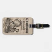 Französische Karikatur eines Balloonisten in Heißl Gepäckanhänger (Vorderseite horizontal)