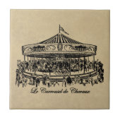 Französische Karussell-Pferde Kleid und Geschenke Fliese (Vorderseite)