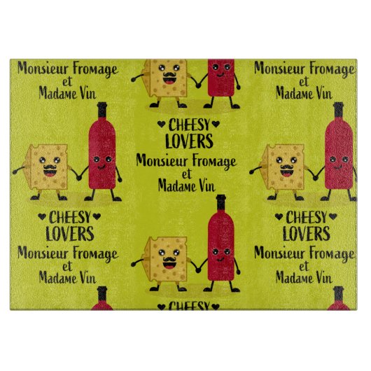 Französische Käse- und Weingeschenke Schneidebrett (Vorderseite)