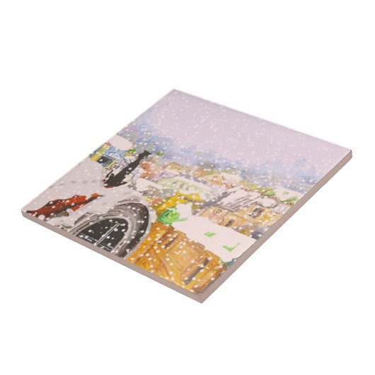 Französische Katze auf dem Dach Fliese (Seite)