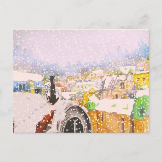 Französische Katze auf dem Dach Postkarte (Vorderseite)