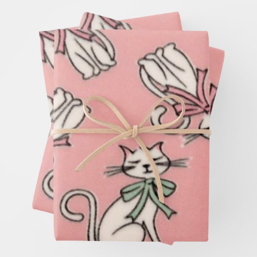 Französische Katzen Geschenkpapier Set (Beispiel)