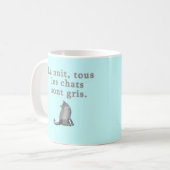 Französische Katzen-Sprichwort-Produkte Kaffeetasse (Vorderseite Links)