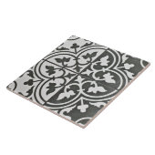 Französische Keramik Tile - Schwarze & Weiße Tulpe Fliese (Seite)