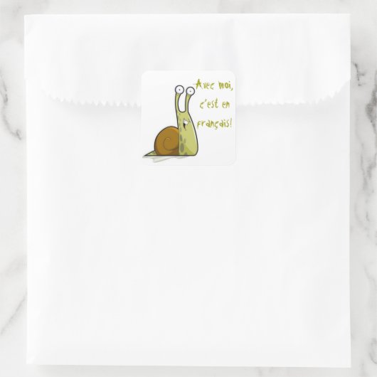 Französische Klassenaufkleber Quadratischer Aufkleber (Tasche)