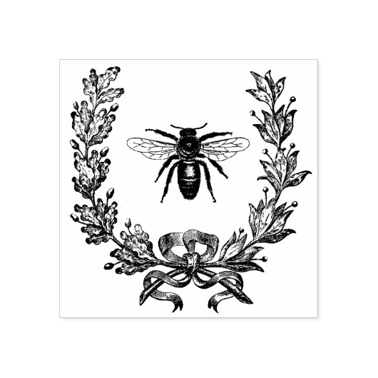Französische Kleider- und Bienenart Vintage Kunst  Gummistempel (Prägung)