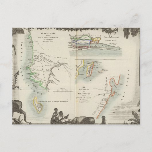 Französische Kolonien in Afrika Postkarte (Vorderseite)