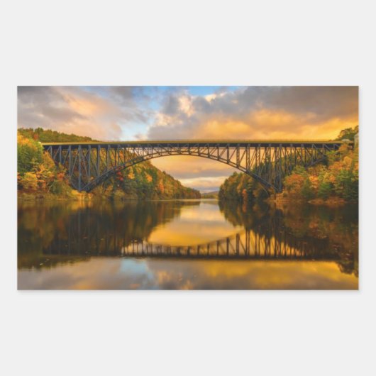 Französische Königbrücke im Herbst Rechteckiger Aufkleber (Vorderseite)