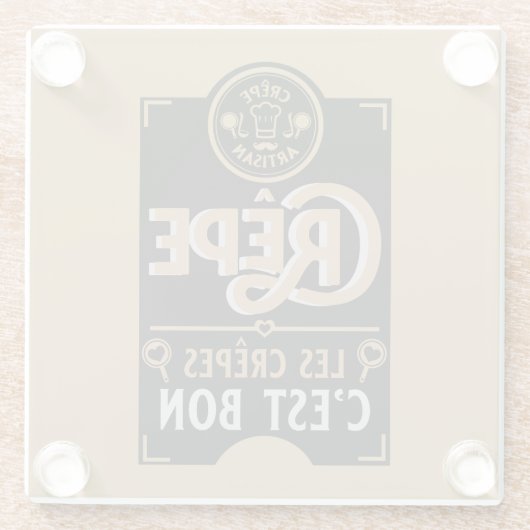 Französische Krebse Glasuntersetzer (Rückseite)