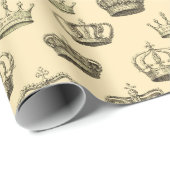 Französische Kronen auf Gold Geschenkpapier (Rolleneckpunkt)