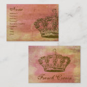 Französische Kronen-Pergament-Visitenkarten Visitenkarte (Vorne/Hinten)