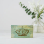 Französische Kronen-Vintage Art-Geschäfts-Karten Visitenkarte (Stehend Vorderseite)