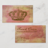Französische Kronen-Vintage Art-Geschäfts-Karten Visitenkarte (Vorne/Hinten)