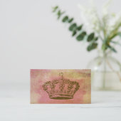 Französische Kronen-Vintage Art-Geschäfts-Karten Visitenkarte (Stehend Vorderseite)