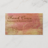 Französische Kronen-Vintage Art-Geschäfts-Karten Visitenkarte (Rückseite)