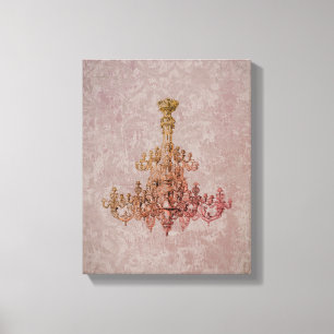Französische Kronleuchter - FARBE - Wrapped Canvas Leinwanddruck