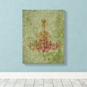 Französische Kronleuchter - FARBE - Wrapped Canvas Leinwanddruck (Insitu (Holzboden))