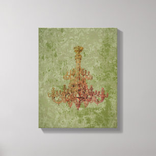 Französische Kronleuchter - FARBE - Wrapped Canvas Leinwanddruck