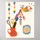 Französische Küche - Blumenstrauß. Poster (Vorne)