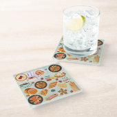 Französische Küche Glasuntersetzer (Schrägansicht)