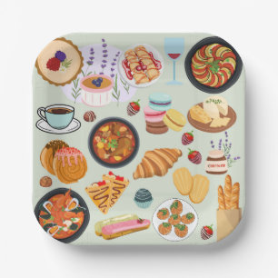 Französische Küche Pappteller