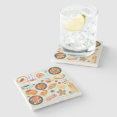 Französische Küche Steinuntersetzer (Seitenansicht)