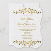 Französische Kunst-Deko-Elfenbein-weißes Einladung (Rückseite)