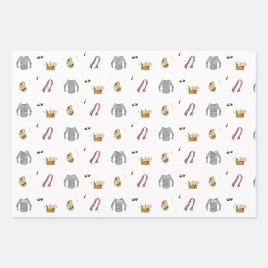 Französische Kunst im Park Geschenkpapier Set (Vorderseite 2)