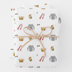 Französische Kunst im Park Geschenkpapier Set