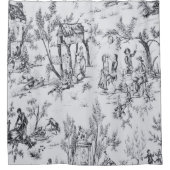 Französische Kunst in Schwarz-Weiß Duschvorhang (Vorderseite)