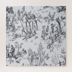 Französische Kunst in Schwarz-Weiß Puzzle