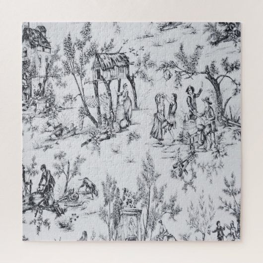 Französische Kunst in Schwarz-Weiß Puzzle (Vertikal)