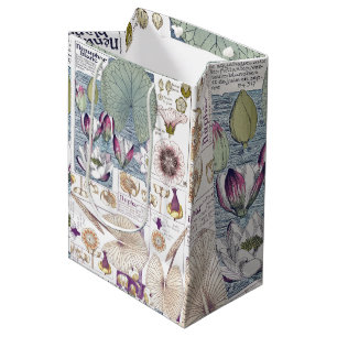Französische Kunst Nouveau botanische Mittlere Geschenktüte