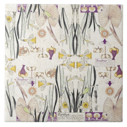 Französische Kunst Nouveau Vintage Fliese (Vorderseite)