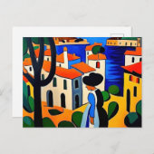 Französische Kunstmalerei Feiertagspostkarte (Vorne/Hinten)