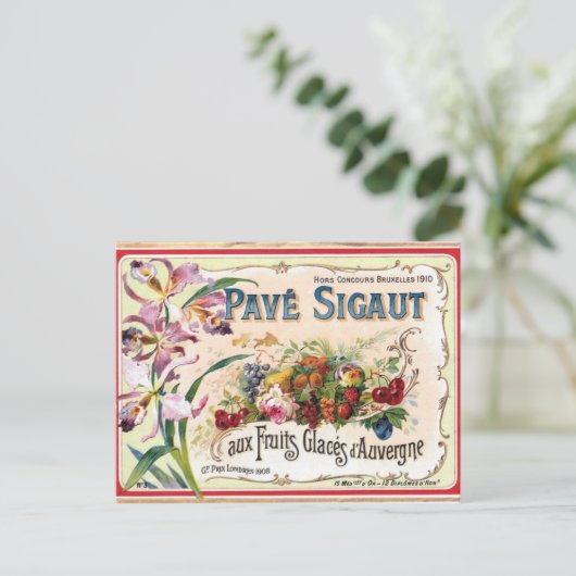 Französische Label PostCard Postkarte (Stehend Vorderseite)