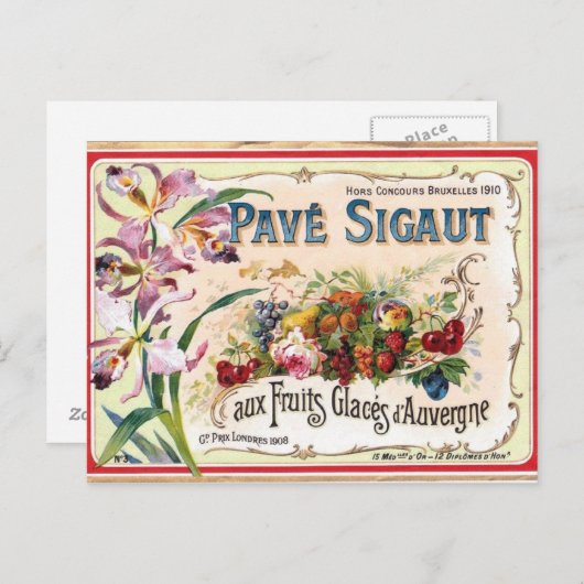 Französische Label PostCard Postkarte (Vorne/Hinten)