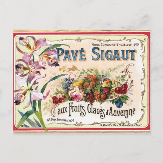 Französische Label PostCard Postkarte (Vorderseite)