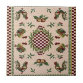 Französische Land-Hahn-Keramik-Fliese Fliese (Vorderseite)