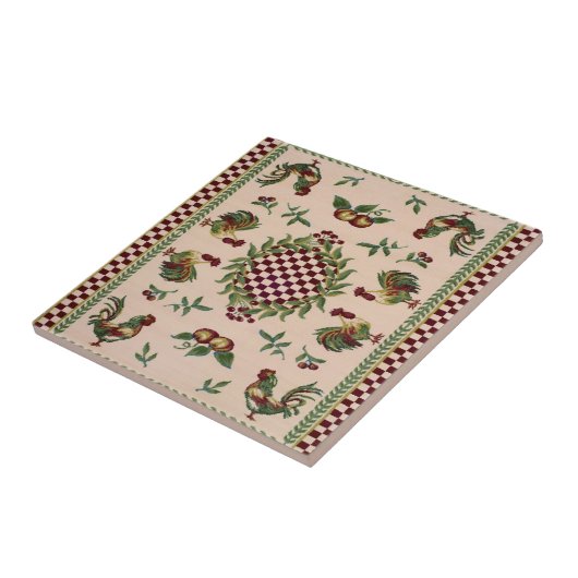 Französische Land-Hahn-Keramik-Fliese Fliese (Seite)