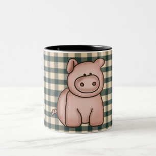 Französische Land-Schwein-Kaffeetasse Zweifarbige Tasse