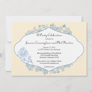 Französische Land-Verlobung oder Duschen-Einladung Einladung