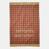 Französische Land-Ziegelstein-Senf-Amerikaner MoJo Geschirrtuch (Vertikal)