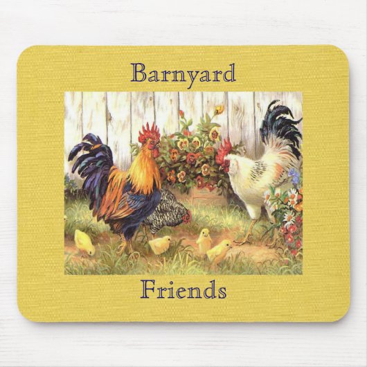 Französische Landbarnyard-Freunde Mousepad (Vorne)
