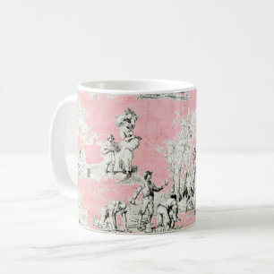 Französische Landhaus-Rosa Toile-Kaffeetasse Kaffeetasse