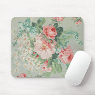 Französische Landhaus Vintage Antike Kohlrosen Mousepad
