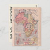 Französische Landkarte Afrikas 1920 Postkarte (Vorne/Hinten)