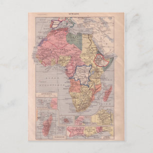 Französische Landkarte Afrikas 1920 Postkarte